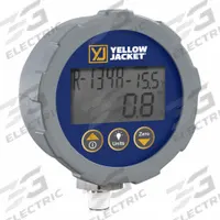 YELLOW JACKET Test Gauge: Test Gauge, 14.7 psi to 800 psi, 3 1/8 in Dia, ± 0.5% Accuracy (MPN 49017). Key specifications — Brand: YELLOW JACKET; Accuracy: ± 0.5%; For Refrigerant Type: R-290.