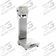 B-TEK Food Scale: 10 in Weighing Surface Dp, 10 in Weighing Surface Wd, 26 in Overall Ht, LCD (MPN NB-BS-1010-50-SP-T401S W/AQUASHIELD KIT). Key specifications — Connection Ports: RS-232; Readability: 0.005 kg/5 g/0.01 lb/0.16 oz; Brand: B-TEK; IP Rating: IP66.