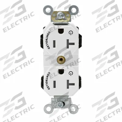 LEVITON Plugs and Receptacles: Duplex, 5-20, White, 125V AC, 20 A, 2 Pole / 3 Wire (MPN M5362-2SW) - General Purpose Receptacles