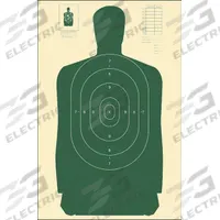 ACTION TARGET Shooting Range Targets: Cardboard, Silhouette Target, 3 3/4 ft Ht, 24 in Wd, 25 PK (MPN B-27CB GREEN-25). Key specifications — Color: Green; Target Style: Silhouette; Target Grouping: Scoring and Qualification; Material: Cardboard; Brand: ACTION TARGET.