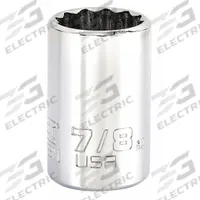 PROTO Socket: SAE, 1/2 in Drive Size, 7/8 in Socket Size, 12-Point, Std, Chrome, Not Tether Capable (MPN J5428N). Key specifications — attr1204417: PROTO; attr1204392: Chrome.