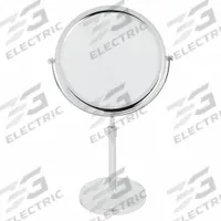 SEE ALL Makeup Mirror: Round, Glass, 20 in Overall Ht, 9 in Overall Wd, 6 in Overall Dp, Table Top (MPN JCTP95). Key specifications — Brand: SEE ALL INDUSTRIES; Frame Material: Metal; Frame Finish: Chrome; Frame Color: Silver; Mirror Edge Style: Polished Edge; Lighted: No.