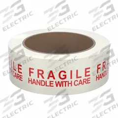 TAPECASE Packing Tape: 2 in Imperial Tape Wd, 55 yd Imperial Tape Lg, 1.9 mil Tape Thick (MPN 15C753). Key specifications — Product Type: Preprinted Messaging Packing Tape; Message: Fragile Handle with Care; Brand: TAPECASE; Tape Series: 150SP.