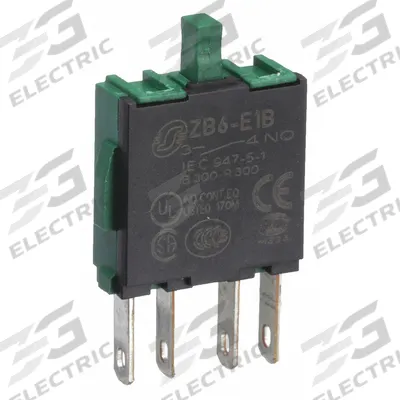 SCHNEIDER Contact Block: 16 mm Panel Mounting Size, 1NO, Momentary, ZB6 Series - Contact Blocks