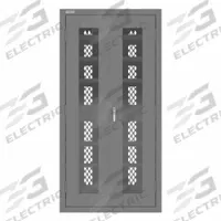 DURHAM MFG Charging Cabinet: 36 in x 24 in x 72 in, & Keyed, 300 lb Load Capacity per Shelf, Gray (MPN 2501CS-12S-95). Key specifications — Brand: DURHAM MFG; Body Panel Type: Ventilated; Cabinet Color: Gray; Frame Assembled: Assembled.