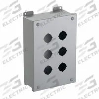 HAMMOND Push Button Enclosure: 30mm, 6 Holes, Carbon Steel, NEMA 12/13 (MPN 1435H). Key specifications — attr211299: HAMMOND; attr1043605: Indoor Dust & Water Droplets.