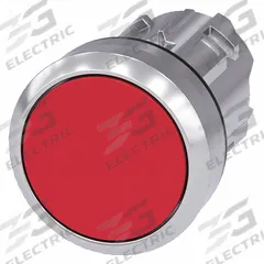 SIEMENS Flush Push Button: Red, 22 mm Mounting Size, Metallic, Maintained (MPN 3SU1050-0AA20-0AA0). Key specifications — Brand: SIEMENS; Action: Maintained; Series: 3SU; Push Button Material Type: Metallic.