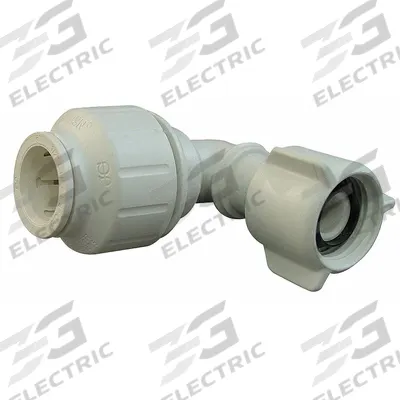 JOHN GUEST Push-Fit Elbow Fitting: 1/2 in OD x 7/8 in Pipe Size, Push-to-Connect x UNS - Polysulfone Push-to-Connect Tube Fittings