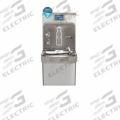 ELKAY Drinking Fountain with Bottle Filler: On-Wall, 8 gph @ 50°F, Touchless Sensor, Stainless Steel (MPN LZS8WSSP-W1). Key specifications — Brand: ELKAY; Housing Material: Stainless Steel; Filter Access: Bottom Panel Access; Housing Finish: Plain; Chilling Capacity: 8 gph @ 50°F; Housing Color: Silver.
