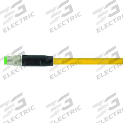 MURRELEKTRONIK Cordset: M8 Male Straight X Bare Wire, 3 Pins, Yellow, PUR, 3 m Cable Lg - Single-Ended Cordsets with PUR Jacket for Twisting Applications