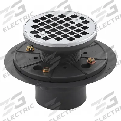 KOHLER Shower Drain: 6 1/2 in Overall Dia, 6 1/2 in Grate Size, 3 in Nominal Pipe Size - Height Adjustable Floor Drains
