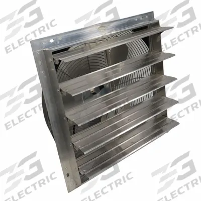 VES-ARTEX Shutter Exhaust Fan: 20 in Blade Dia, 115V AC, 1/4 hp Motor HP - Standard Industrial Wall-Mount Fans