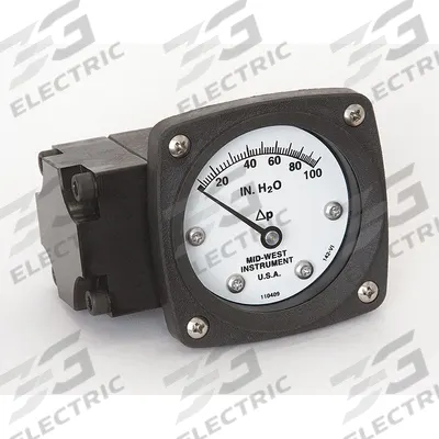MIDWEST INSTRUMENT Differential Pressure Gauge: Back, 1/4 in NPT Female, ±3-2-3% Gauge Accuracy - Medium & High Operating Pressure Differential Gauges