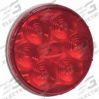 MAXXIMA Stop/Turn/Tail Light: LED, Stop Light, Red, Round, 4 1/4 in Overall Dia, 1 7/8 in Overall Dp (MPN M42346R-KIT). Key specifications — Standards: SAE J1395; Electrical Connection: PL-3 Connector; Brand: MAXXIMA; Installation Type: Permanent; Lens Color: Red; Mount Type: Grommet; Lighting Technology: LED; Light Type: Stop Light.