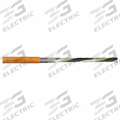 CHAINFLEX Servo Motor Cable: (4) 12 AWG (4.0)/(4) Shielded 20 AWG (0.5), Orange - Servo VFD Power Cables