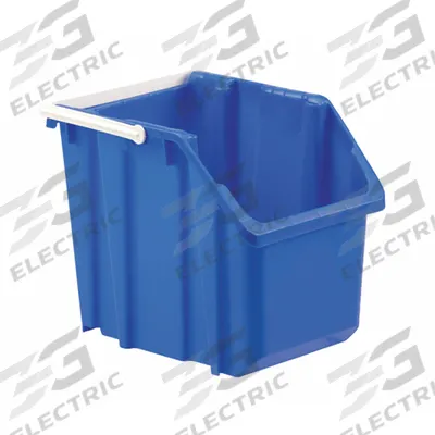 LEWISBINS Stacking and Nesting Tote: 11 5/8 in x 14 7/8 in x 12 1/2 in, Blue - Colored Plastic Bins