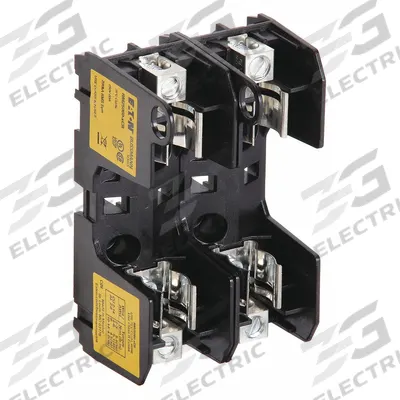 BUSSMANN Fuse Block: Open Block Design, 2 Pole, 250 V AC, Box Lug - Fuse Blocks for UL Class RK1 & RK5 Fuses