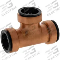 NIBCO Push-Fit Tee Fitting: 1 in OD x 1 in OD x 1 in OD Size, Copper (MPN 9099300P). Key specifications — Brand: NIBCO.