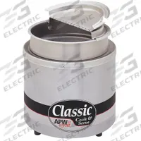 Round Countertop Cooker: 11 qt Capacity, 1,200 W Watt, Silver, 10 in Overall Ht, RCW-11SP. Key specifications — Brand: APW WYOTT; Color: Silver; Manufacturer Part Number: RCW-11SP; Product Type: Food Warmer; Voltage: 120V AC.