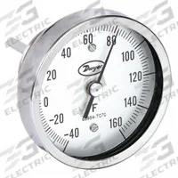 DWYER Min/Max Dial Thermometer: -40°F to 160°F to -40°C to 71.1°C, +/- 2% Accuracy, 3 in Dial Dia (MPN BTM3124D). Key specifications — Brand: DWYER; Accuracy: +/- 2%.