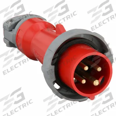 HUBBELL Pin and Sleeve Plug: Red, 480V AC, Three Phase, 20 A, 3 Pole, 4 Wire - Watertight Plugs