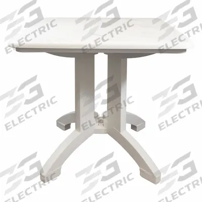 GROSFILLEX Folding Patio Table: White Marble, Resin, 28 3/8 in Overall Ht, 32 in Overall Wd - Square Top Patio Tables