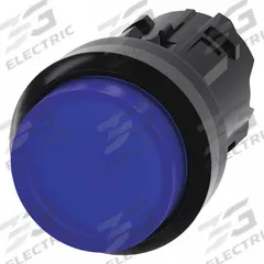 SIEMENS Extended Push Button: Blue, 22 mm Mounting Size, Non-Metallic, Momentary (MPN 3SU1001-0BB50-0AA0). Key specifications — Brand: SIEMENS; Action: Momentary; Series: 3SU; Push Button Material Type: Non-Metallic.