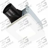 Exhaust Fan: Ceiling, 80 cfm Max, 1.5 sones, 1 Speed, Round Duct (MPN BEL8). Key specifications — Brand: BROAN; Primary Lighting Technology: LED Module; Nameplate Voltage: 120V AC; Duct Shape: Round; Heater: Without Heater; Includes: Backdraft Damper; Mounting Location: Ceiling; Number of Speeds: 1.