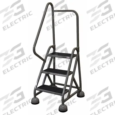 COTTERMAN Rolling Ladder: 2.3 ft Platform Ht, Partially Assembled, Steel - Steel Ultra-Stable Weight-Actuated Ladders