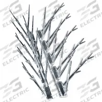 BIRD-X Bird Repellent Spikes: Std, Plastic Base, Clear, 25 ft Overall Lg, Plastic Spikes, 25 PK (MPN SP-25). Key specifications — Brand: BIRD-X; Spike Material: Plastic; Targeted Birds: Crows; Base Material: Plastic; Ledge Width: Standard.