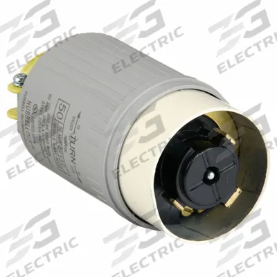 HUBBELL Locking Plug: Non-NEMA, Gray, 250V AC, 50 A, 2 Pole - Hospital-Grade Plugs