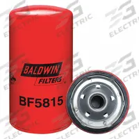 BALDWIN FILTERS Fuel Filter: Spin-On, 3 11/16 in Outside Dia, 13/16"-12 Thread Size, Diesel Fuel (MPN BF5815). Key specifications — attr1137520: BF5815; attr1137521: FF5333; attr434022: BALDWIN FILTERS; attr427730: Cellulose; attr427731: Integral Gasket; attr1017112: Buses; attr1017113: Detroit.