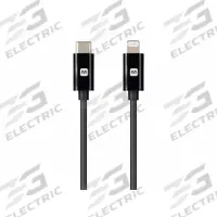 MONOPRICE USB Cable: Lightning End 1, Type C End 2, Black, 6 ft Lg, USB Cable (MPN 38380). Key specifications — End 1 Connection Type: Lightning; Color: Black; Brand: MONOPRICE; Product Type: USB Cable; End 2 Connection Type: Type C.
