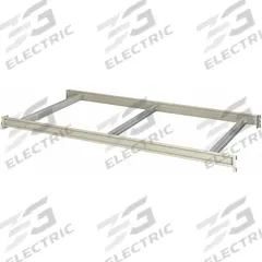 HALLOWELL Bulk Rack Shelf: 72 in x 36 in x 3 1/8 in, 14 ga Beams, 3,500 lb Load Capacity (MPN HBRL7236PL). Key specifications — Frame Finish: Powder Coated; Frame Material: Steel; Color: Light Gray; Includes: Cross Bars; Brand: HALLOWELL.