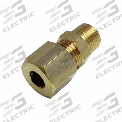 LEGRIS Compression Fitting Coupling: 3/8 in Pipe x 10 mm OD Fitting Size, NPT x Compression - Standard Sleeve Brass Compression Fittings
