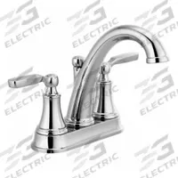 DELTA Two Handle Centerset Bathroom Faucet: WOODHURST, Metal, Chrome Finish, 1.2 gpm Flow Rate, Arc (MPN 2532LF-MPU). Key specifications — Includes: Drain Plated Flange and Stopper; Brand: DELTA; Series: WOODHURST.