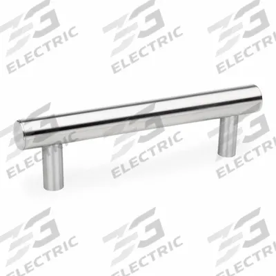 JW WINCO Pull Handle: Threaded Holes, Stainless Steel, Silver - Hygienic-Design Load-Rated Straight-Leg Tubular Handles
