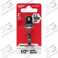 MILWAUKEE SOCKET ADAPTER: 1/4 in Input Drive Size, Black Phosphate, 1/2 in Output Drive Size, Square (MPN 48-32-5034). Key specifications — attr1204900: Square; attr1204904: Locking Not Included; attr1204910: MILWAUKEE; attr1204913: Black Phosphate.