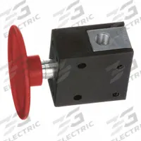 ARO Manual Air Control Valve: 460, Two-Way / Two-Position, Button, Red, 7.5 scfm Flow Rate - Max (MPN 460-2). Key specifications — attr1092903: Red; attr1086905: Spring Return; attr1086907: 460; attr1086914: Normally Open/Normally Closed; attr1086904: Manual Air Control Valve; attr1086871: 460-2.