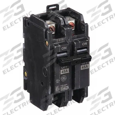 GE Miniature Circuit Breaker: THQC, 45 A, 120/240V AC, Single Phase, 10kA at 120/240V AC - THQC & THHQC Series, Unit-Mount GE Miniature Circuit Breakers