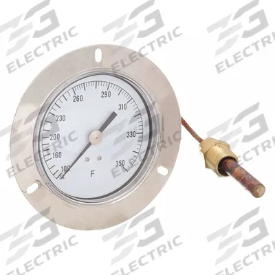 APPROVED VENDOR Analog Panel Mount Thermometer: 100°F to 350°F, ±1°F Scale Division - General Purpose Panel Mount Dial Thermometers