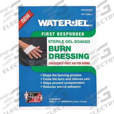 WATERJEL Burn Dressing: 6 in Dressing Lg, 2 in Dressing Wd, Non-Woven Polyester - Burn Dressings