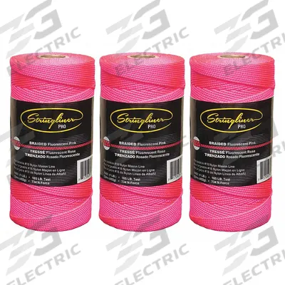 STRINGLINER Mason's Line: Line Type Braided, Material Nylon - Masonry Leveling Line