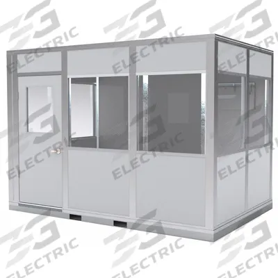 PORTA-KING Modular In-Plant Office: 8 ft x 12 ft x 8 ft, 4 Walls, Vinyl-Covered Drywall - 4-Wall Assembled In-Plant Offices