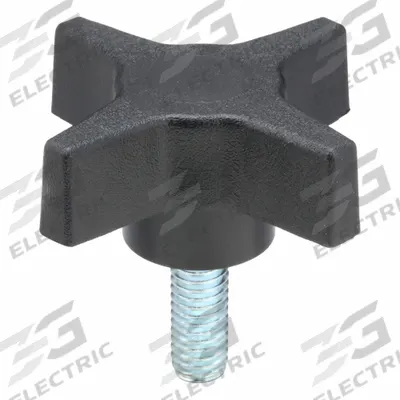 INNOVATIVE COMPONENTS Hand Knob: 4 Point, Plastic w/ Steel Thread, 3/8"-16 Thread - 4-Arm Knobs with Threaded Stud