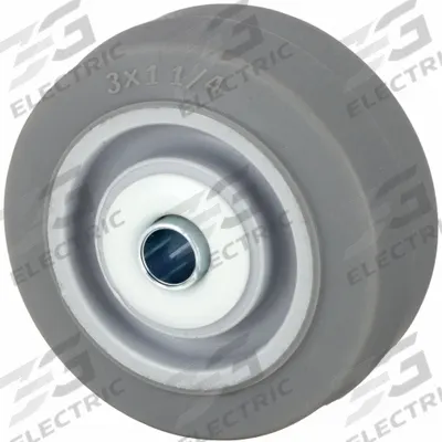 APPROVED VENDOR Caster Wheel: 3 in Wheel Dia., 1 1/4 in Wheel Wd, Rubber, 200 lb Load Rating - Nonmarking Rubber Tread on Plastic Core Wheels
