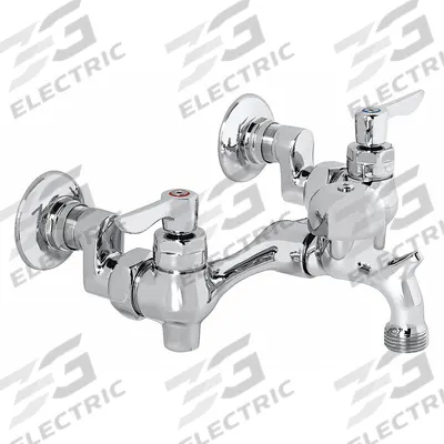AMERICAN STANDARD Straight Service Sink Faucet: Wall, Centerset, Brass, Chrome - Widespread Utility Faucets