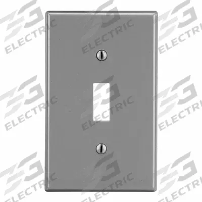 HUBBELL Wall Plate: Toggle, 1 Gang, Gray - General Purpose Wall Plates