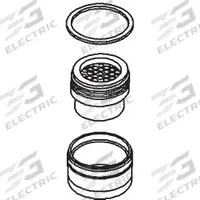 KOHLER Aerator: 1.5 gpm Flow Rate, Aerated Flow Outlet, Metal, Chrome Finish, Male (MPN 1103469-CP). Key specifications — Includes: Tools; Material: Metal; Product Type: Aerator; Connection Size: 55/64"-27; Brand: KOHLER.