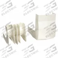 HUBBELL WIRING DEVICE-KELLEMS External Elbow Base and Cover: BaseTrak PB3, 4 1/2 in Wd, 1 3/4 in Ht (MPN PB3EEBCA). Key specifications — Series: BaseTrak PB3; Material: Non-Metallic; Color: Ivory; For Use With: Base-Trak Raceways; Brand: HUBBELL WIRING DEVICE-KELLEMS; Item: 90 Degree External Elbow.